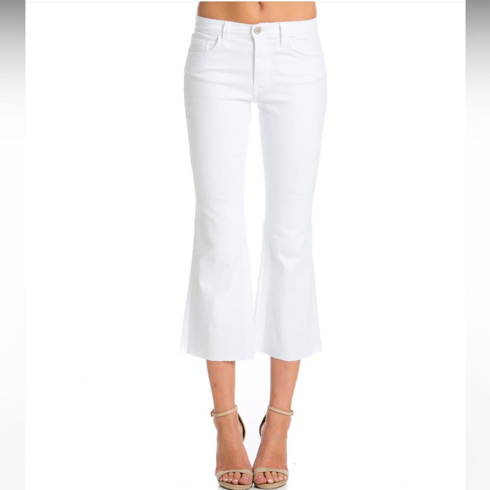 NWT O2 DENIM Walk of Fame Culotte Flared Jeans White Size 27